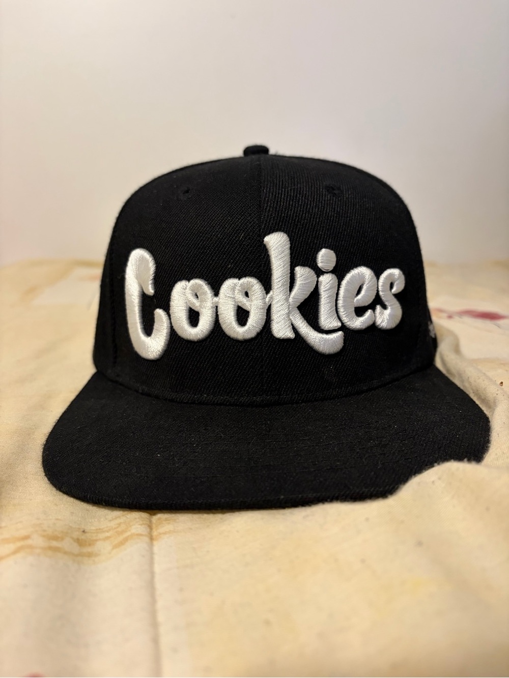 Cookies Black Snapback Hat with White Embroidered Logo